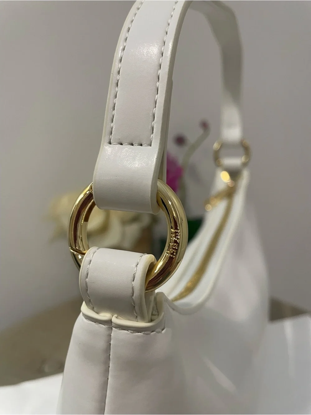 JW PEI White Vegan Leather Shoulder Bag